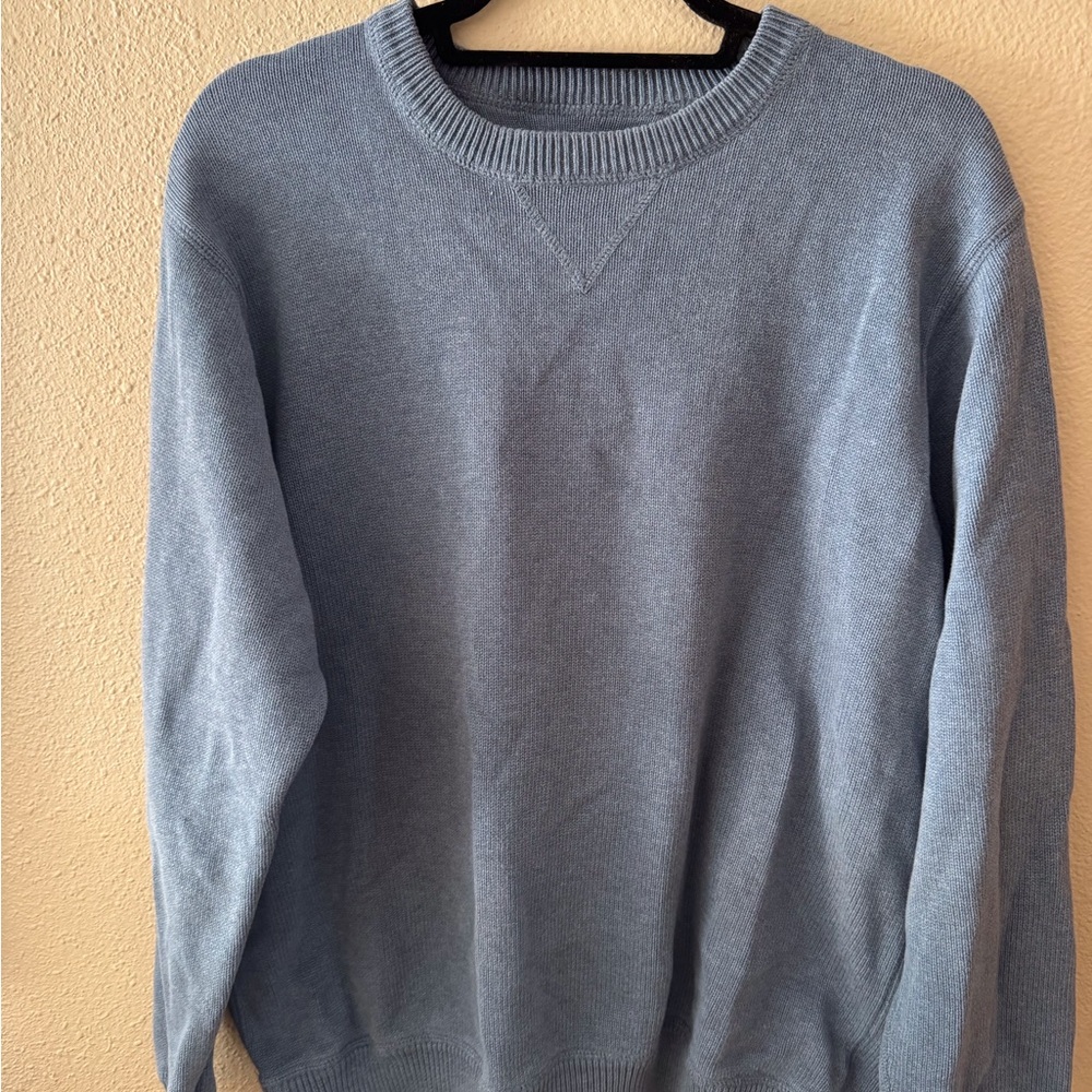 Eddie Bauer Men's Sky Blue Crewneck Sweater